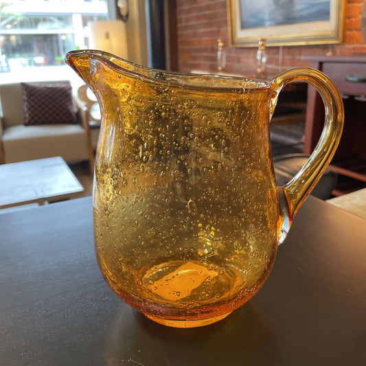 Gold Bubble Glass Pitcher