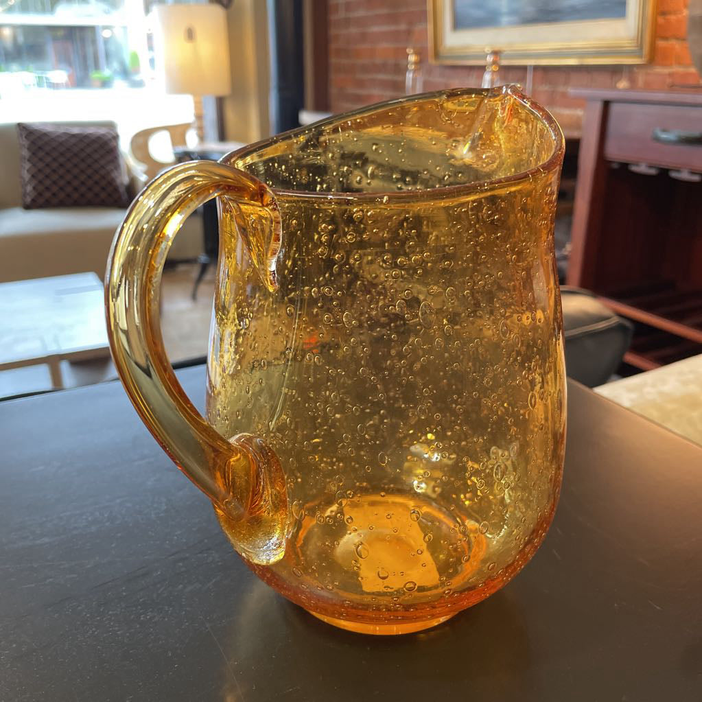 Gold Bubble Glass Pitcher