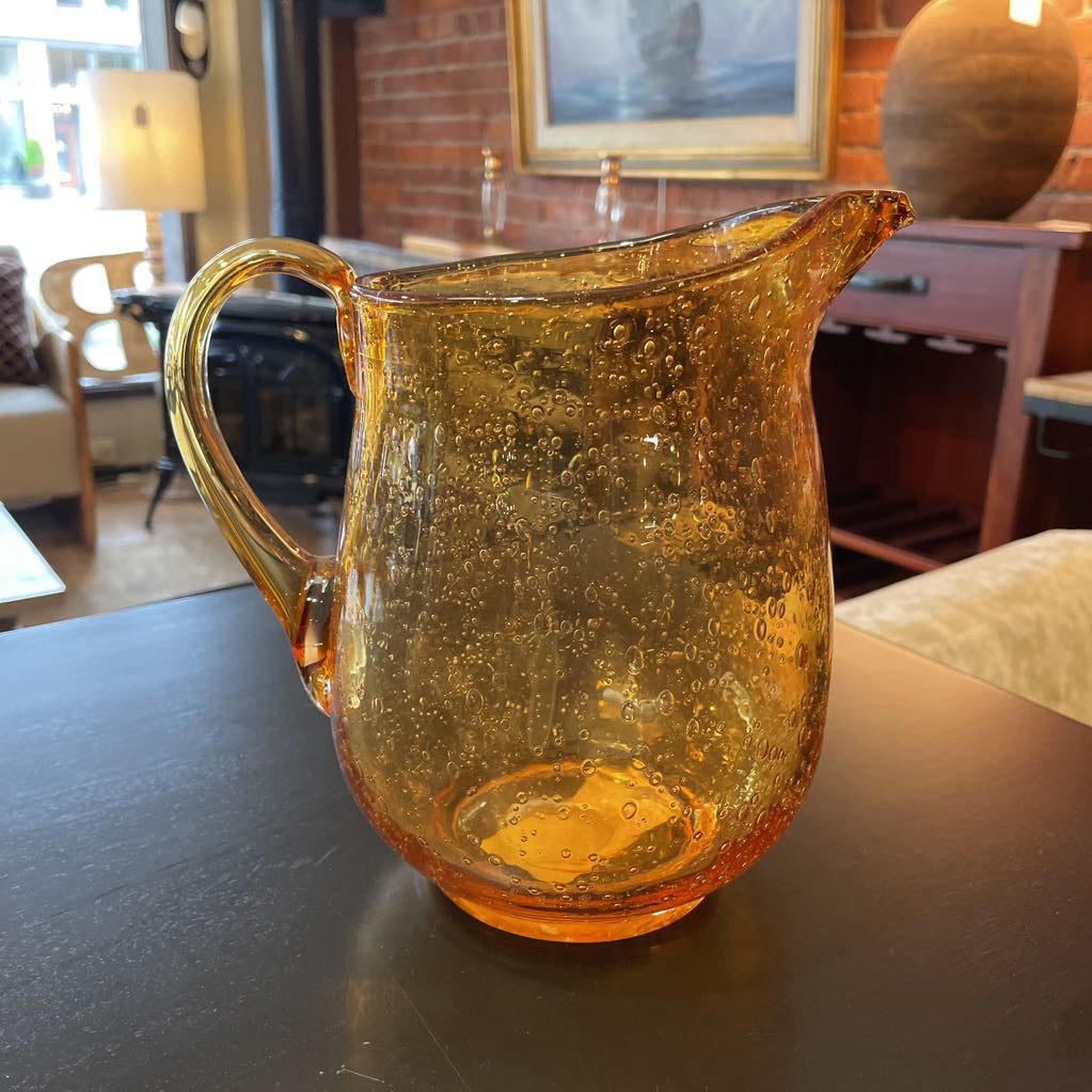 Gold Bubble Glass Pitcher