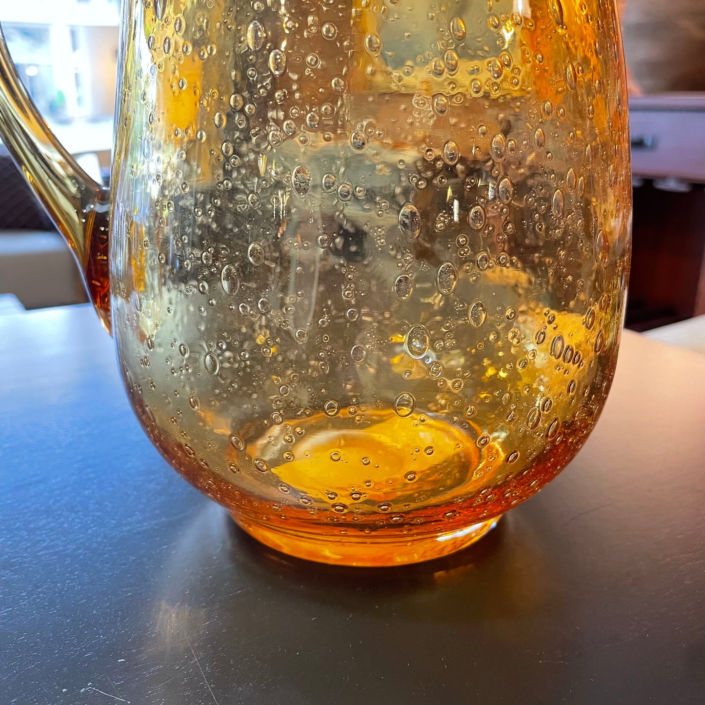 Gold Bubble Glass Pitcher
