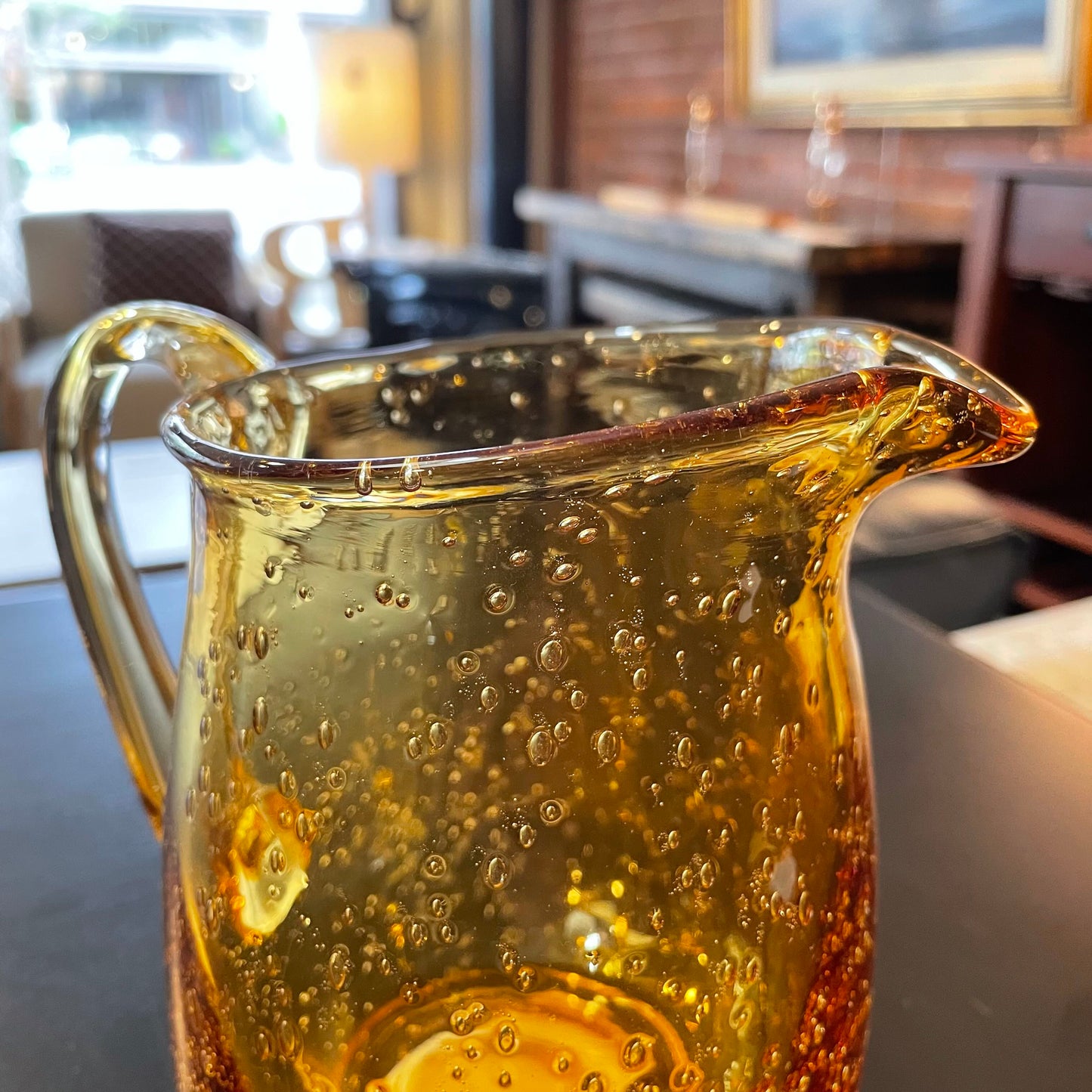 Small Gold Bubbble Glass Pitcher