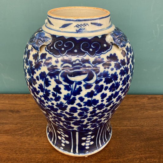 Blue & White Asian Style Ginger Jar Vase