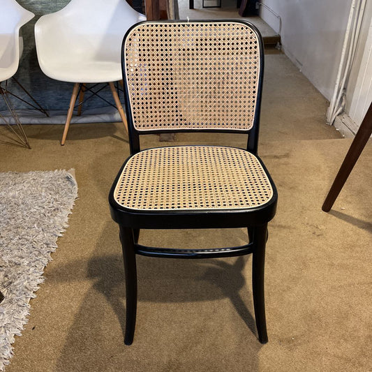 Cane and Black Wood Frame Dining Chair