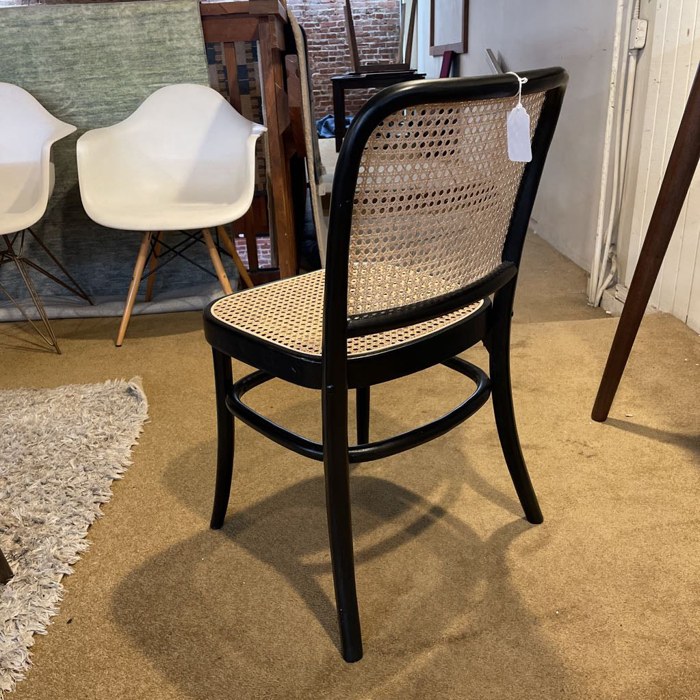 Cane and Black Wood Frame Dining Chair C DINING CHAIRS