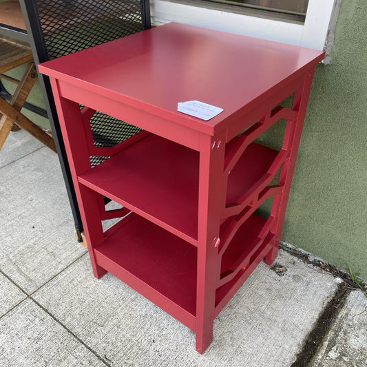 Red Geometric 3Tier Side Table