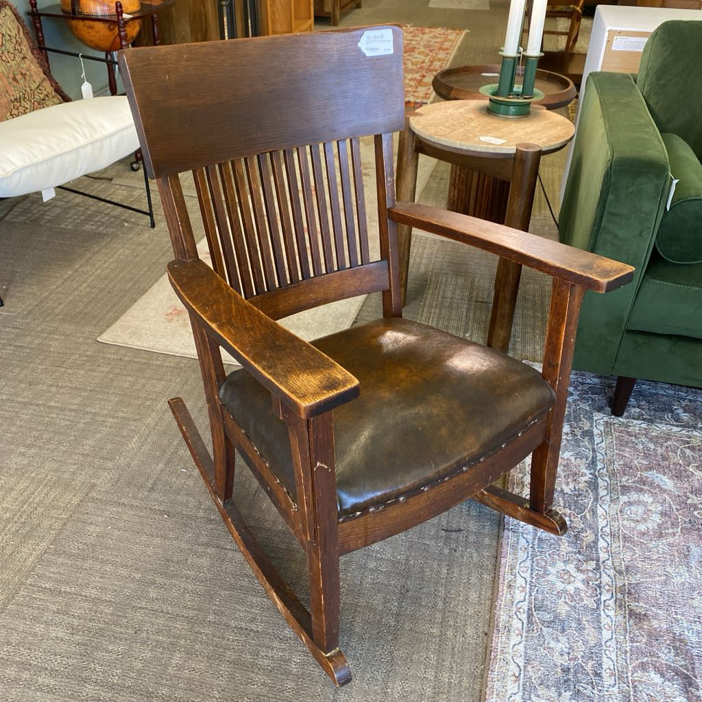 Antique Mission Style Rocker (AS IS) U ACCENT CHAIRS