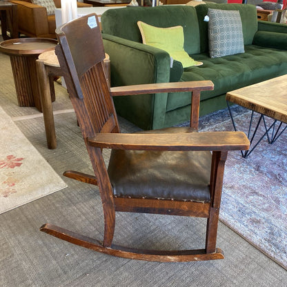 Antique Mission Style Rocker (AS IS) U ACCENT CHAIRS