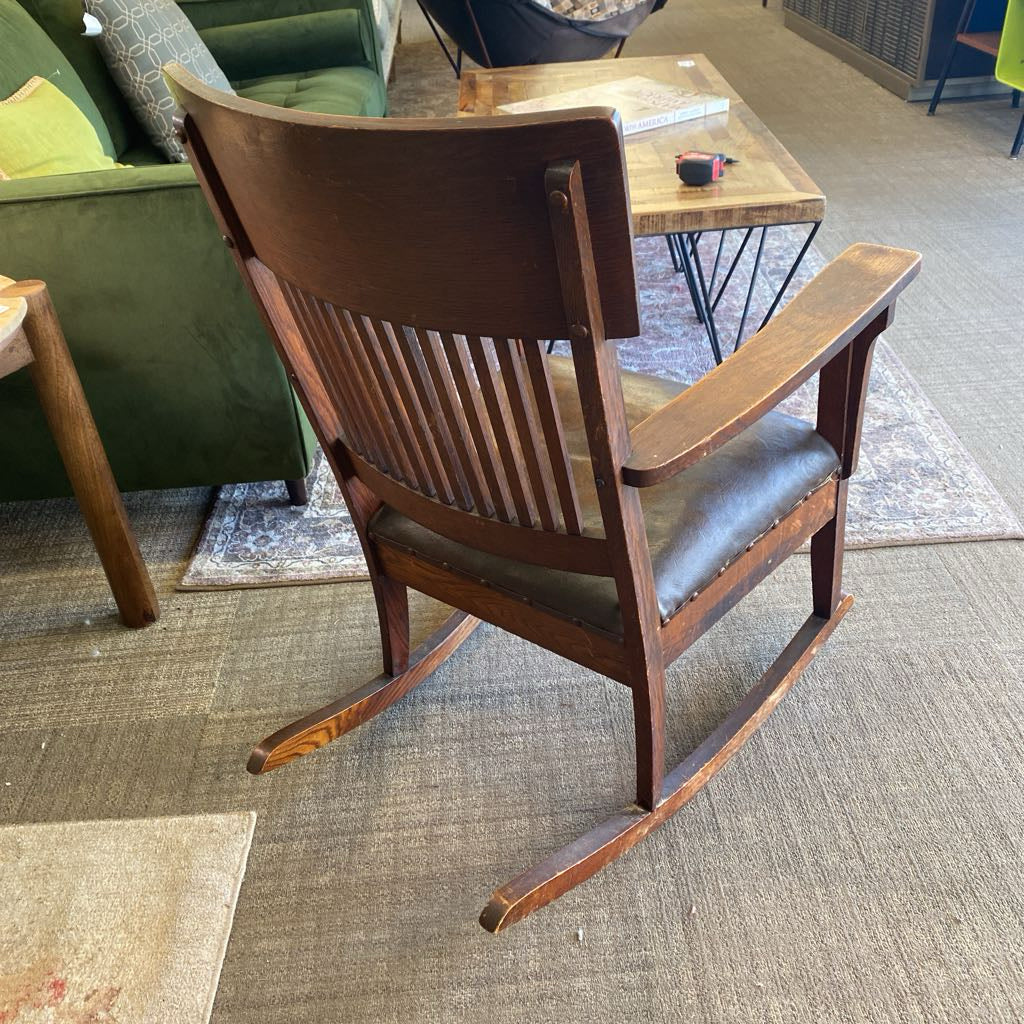 Antique Mission Style Rocker (AS IS) U ACCENT CHAIRS