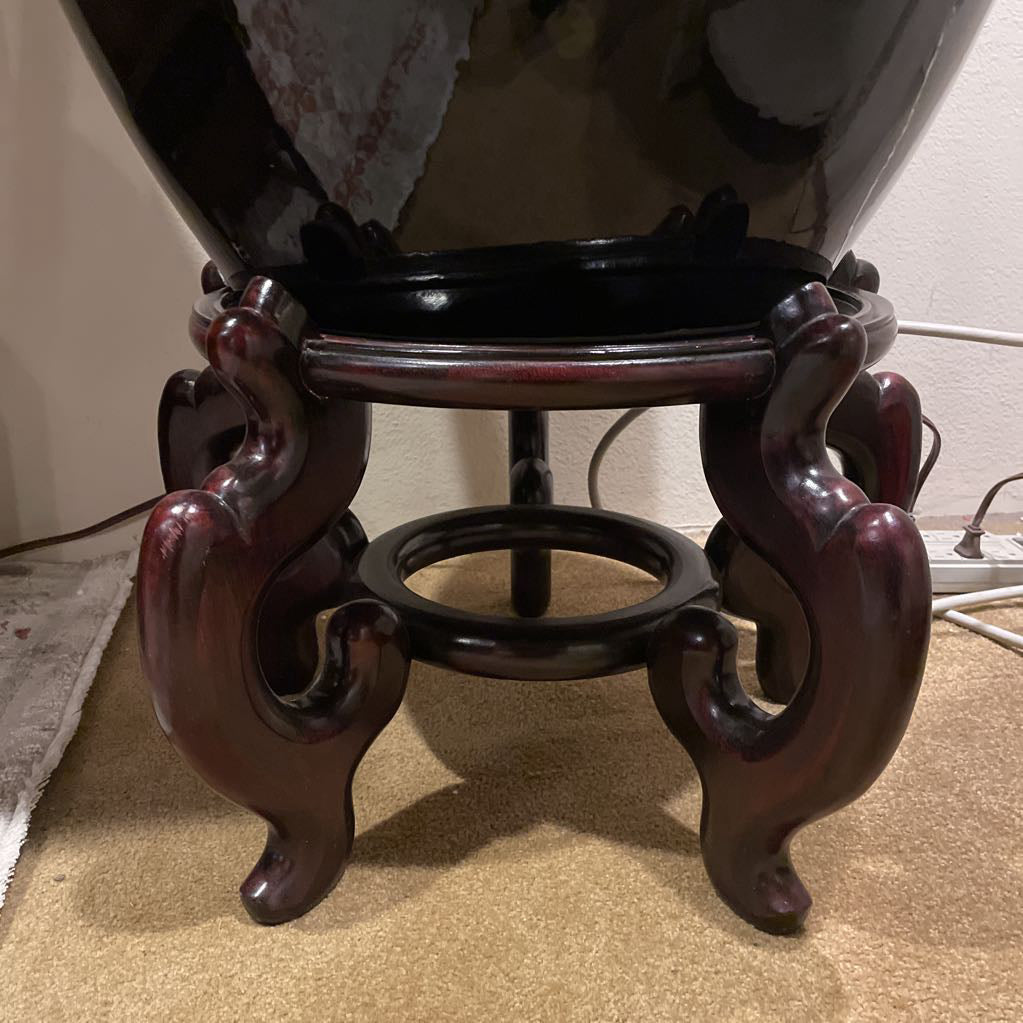 Black Large Vase on Stand UNIQUE FINDS