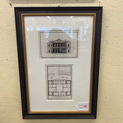 Architectural Etching Repro Print #1
