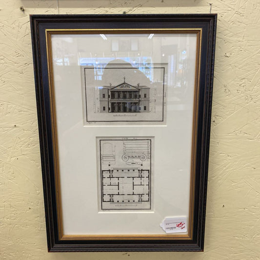 Architectural Etching Repro Print #1