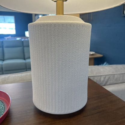 White Ribbed Table Lamp LAMPS