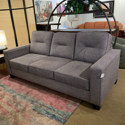 Grey 3 Seat Tufted Back Sofa