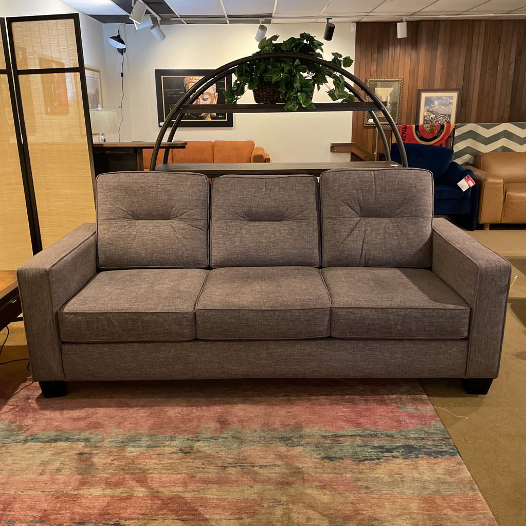 Grey 3 Seat Tufted Back Sofa