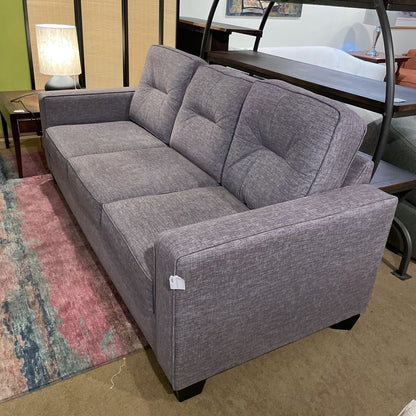 Grey 3 Seat Tufted Back Sofa