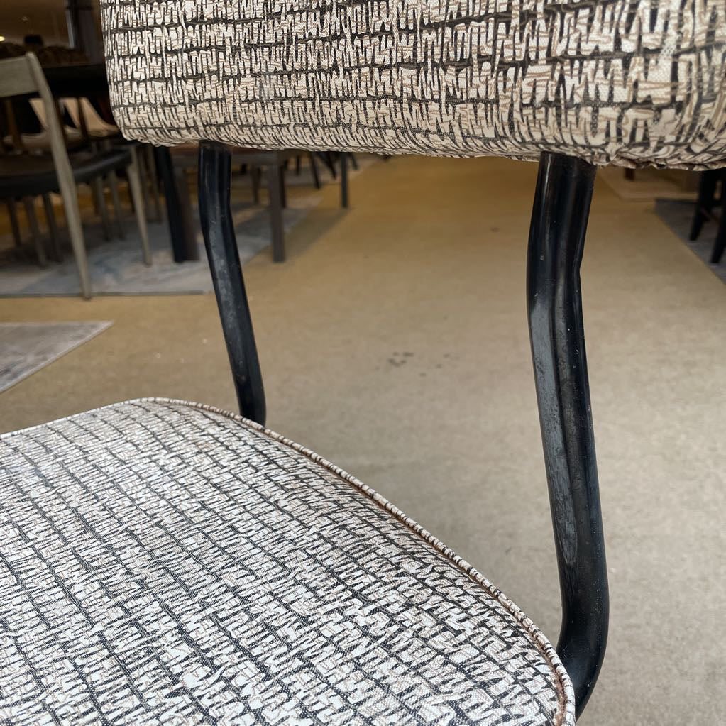 Patterned Black Metal Frame MC Dining Chair C DINING CHAIRS