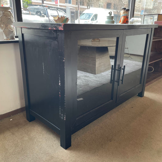 2 Door Glass Front Media Console