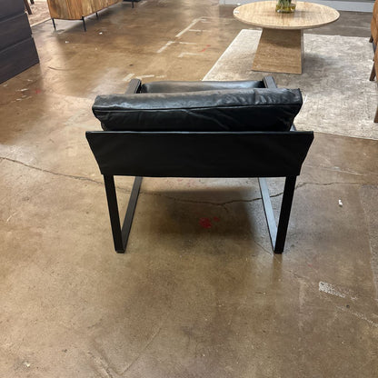 Talkha Black Leather Chair U ACCENT CHAIRS