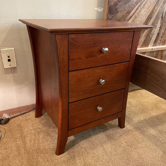 Warm Wood 3 Drawer Nightstand