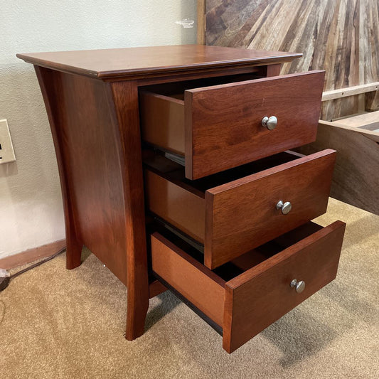 Warm Wood 3 Drawer Nightstand
