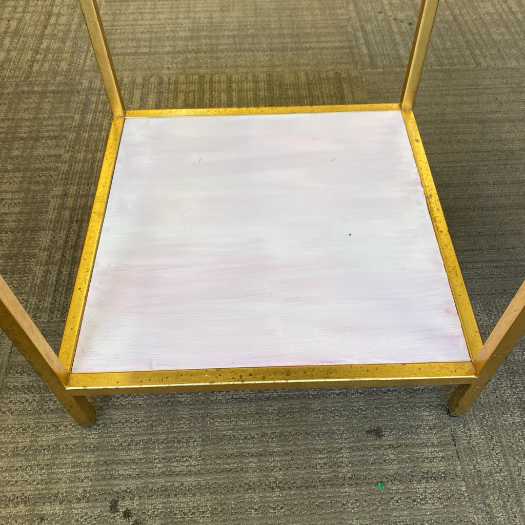 Black Stone Top 2Tier Side Table C SIDE TABLES