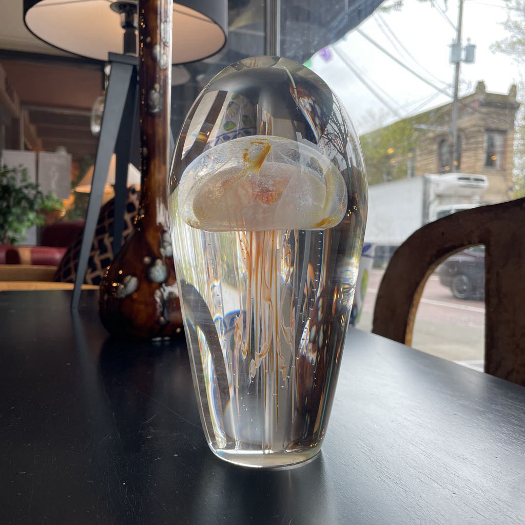 Large, Heavy Glass Jellyfish Sculpture from Hawaii