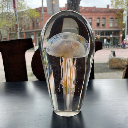 Large, Heavy Glass Jellyfish Sculpture from Hawaii