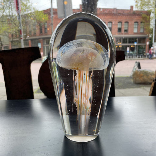 Large, Heavy Glass Jellyfish Sculpture from Hawaii