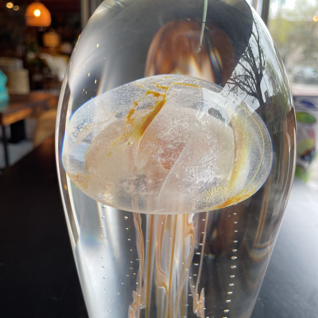 Large, Heavy Glass Jellyfish Sculpture from Hawaii