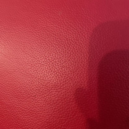 Cranberry Leather Loveseat w/ Black Feet