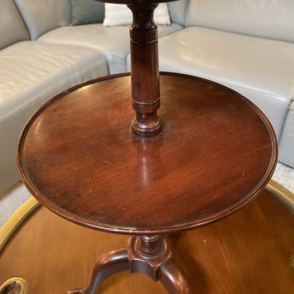 Dark Wood 2 Tier Small Display Table UNIQUE FINDS