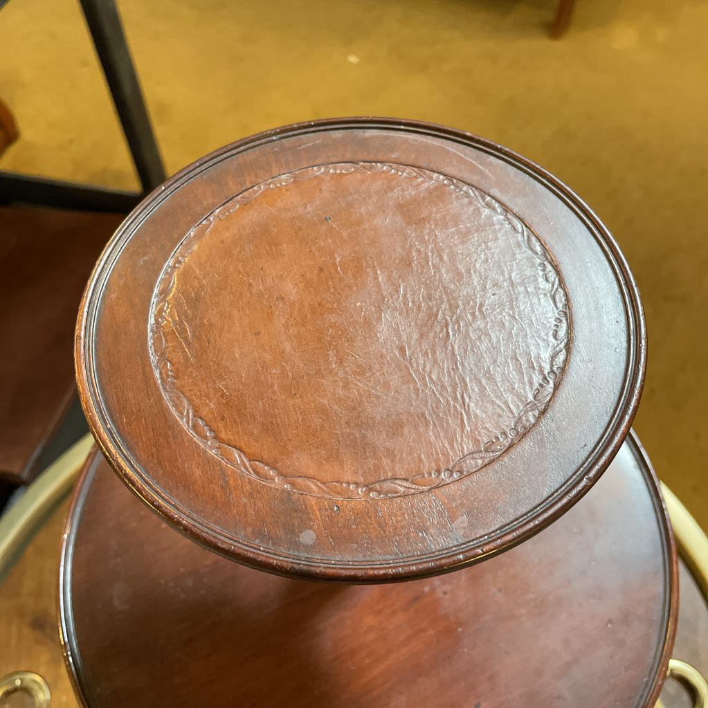 Dark Wood 2 Tier Small Display Table UNIQUE FINDS