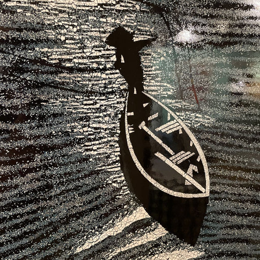Boatman on Moonlit Water Plaque