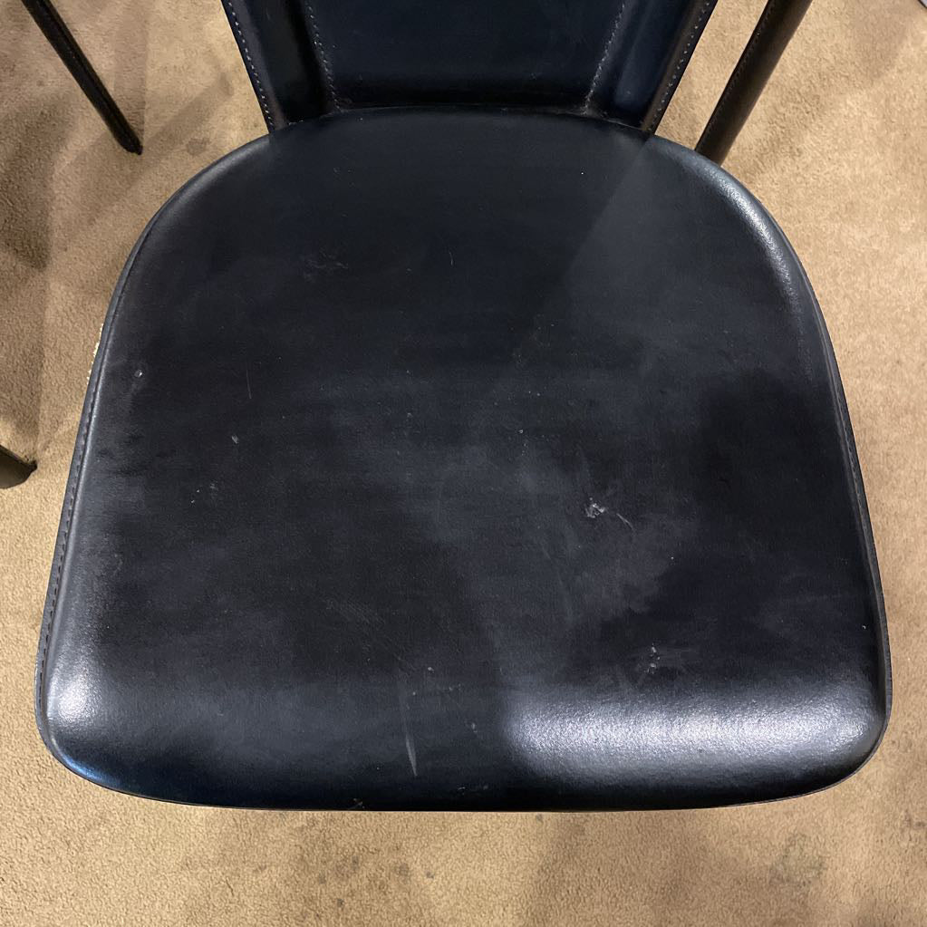 Black Contemporary High Back Dining Chairs w/ Square Cutouts SET of 4 C DINING CHAIRS