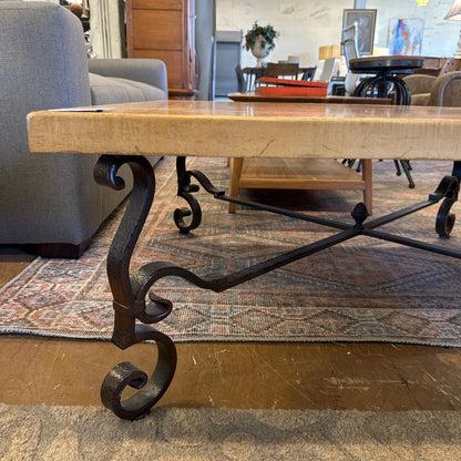 Cast Iron Base Wood Top Coffee Table C COFFEE TABLES