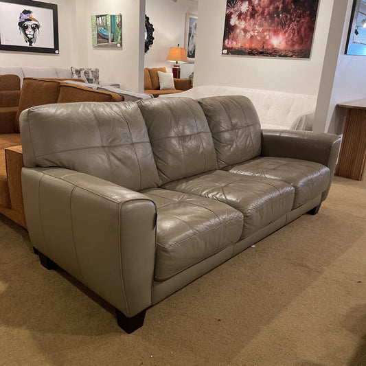 Slate Grey 3 Leather Seat Sofa