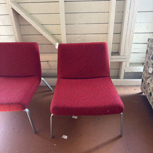 Red Patterned Accent Chair