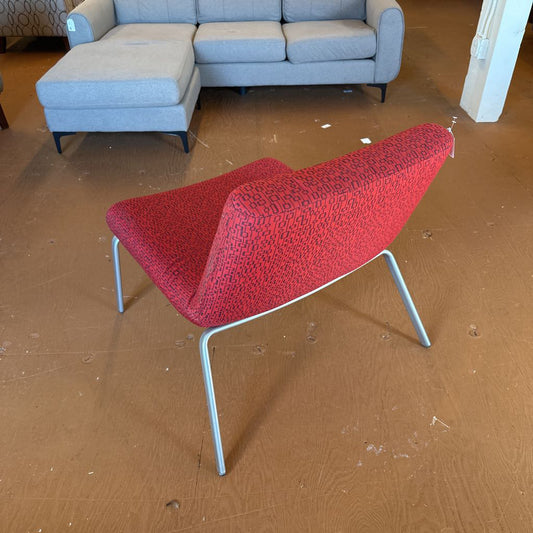 Red Patterned Accent Chair