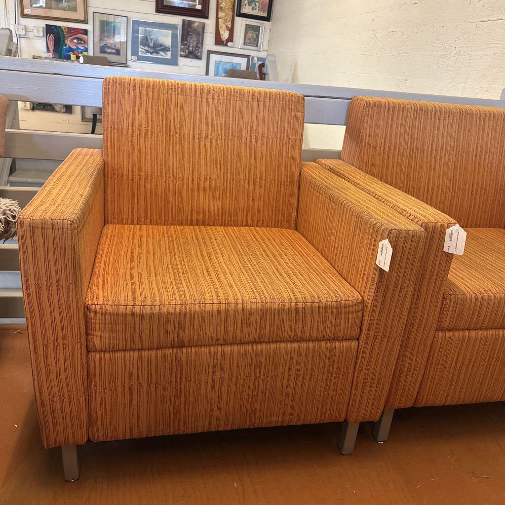 Orange Striped Accent Chair U ACCENT CHAIRS