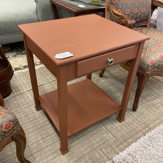 Medium Roast Brown Single Drawer 2Tier Side Table C SIDE TABLES