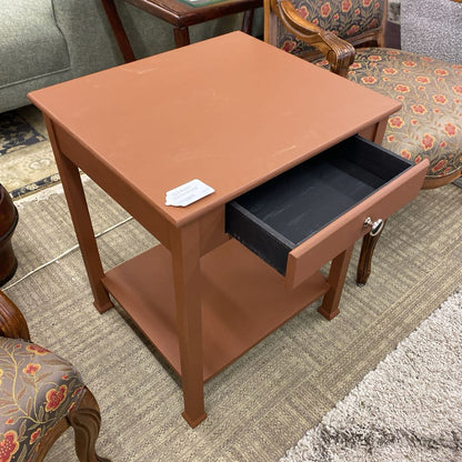 Medium Roast Brown Single Drawer 2Tier Side Table C SIDE TABLES