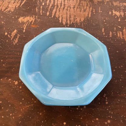 Blue Agate Glass Creamer(set's kinda ''cobbled together-2 blue shades & yellow lid)r