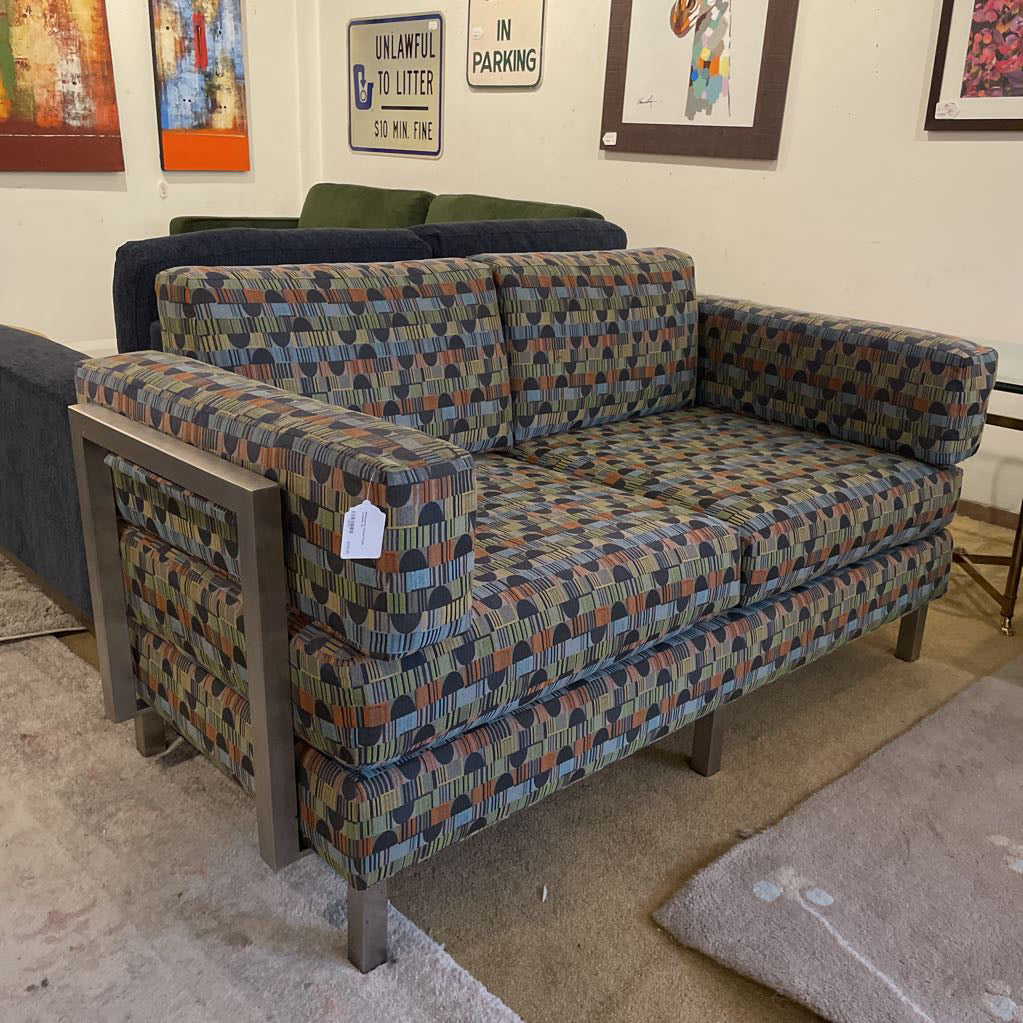 Multicolored Chrome Frame Loveseat U LOVESEATS