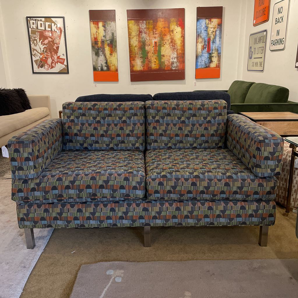 Multicolored Chrome Frame Loveseat U LOVESEATS