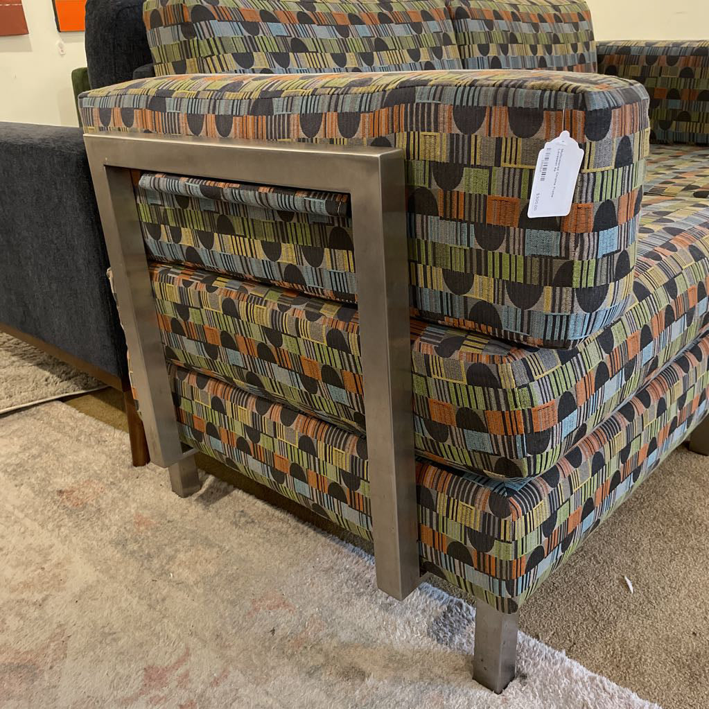 Multicolored Chrome Frame Loveseat U LOVESEATS