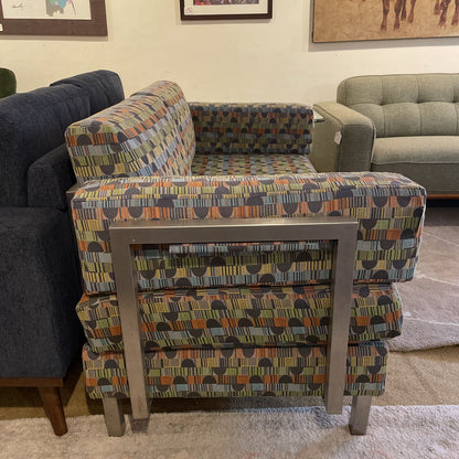 Multicolored Chrome Frame Loveseat U LOVESEATS