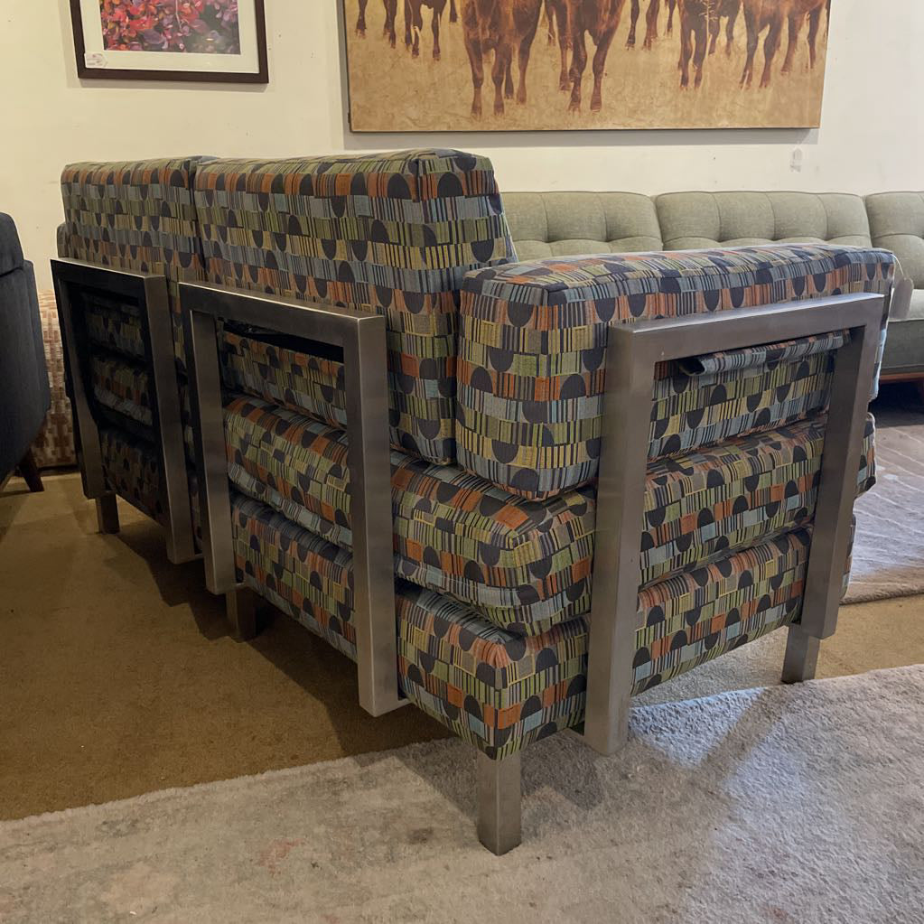 Multicolored Chrome Frame Loveseat U LOVESEATS