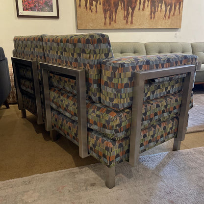 Multicolored Chrome Frame Loveseat U LOVESEATS