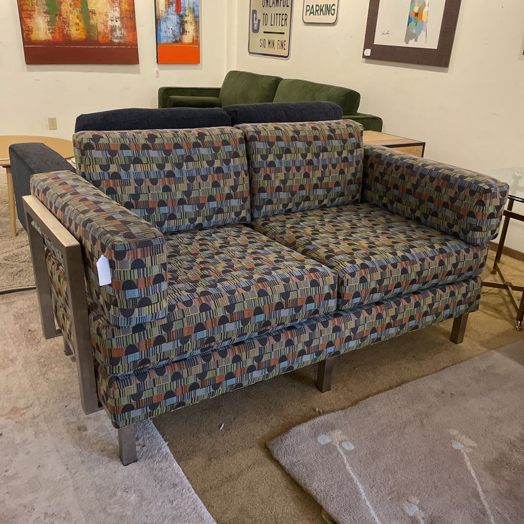 Multicolored Chrome Frame Loveseat U LOVESEATS