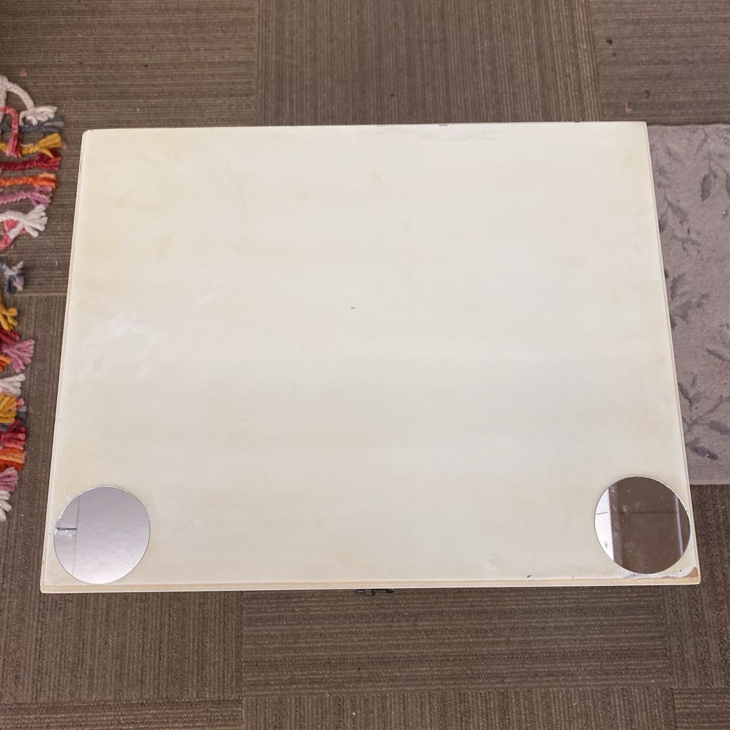 White 2Drawer Side Table w/Mirror DooDads C SIDE TABLES